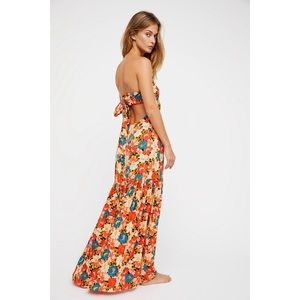 FREE PEOPLE strapless floral print maxi dress